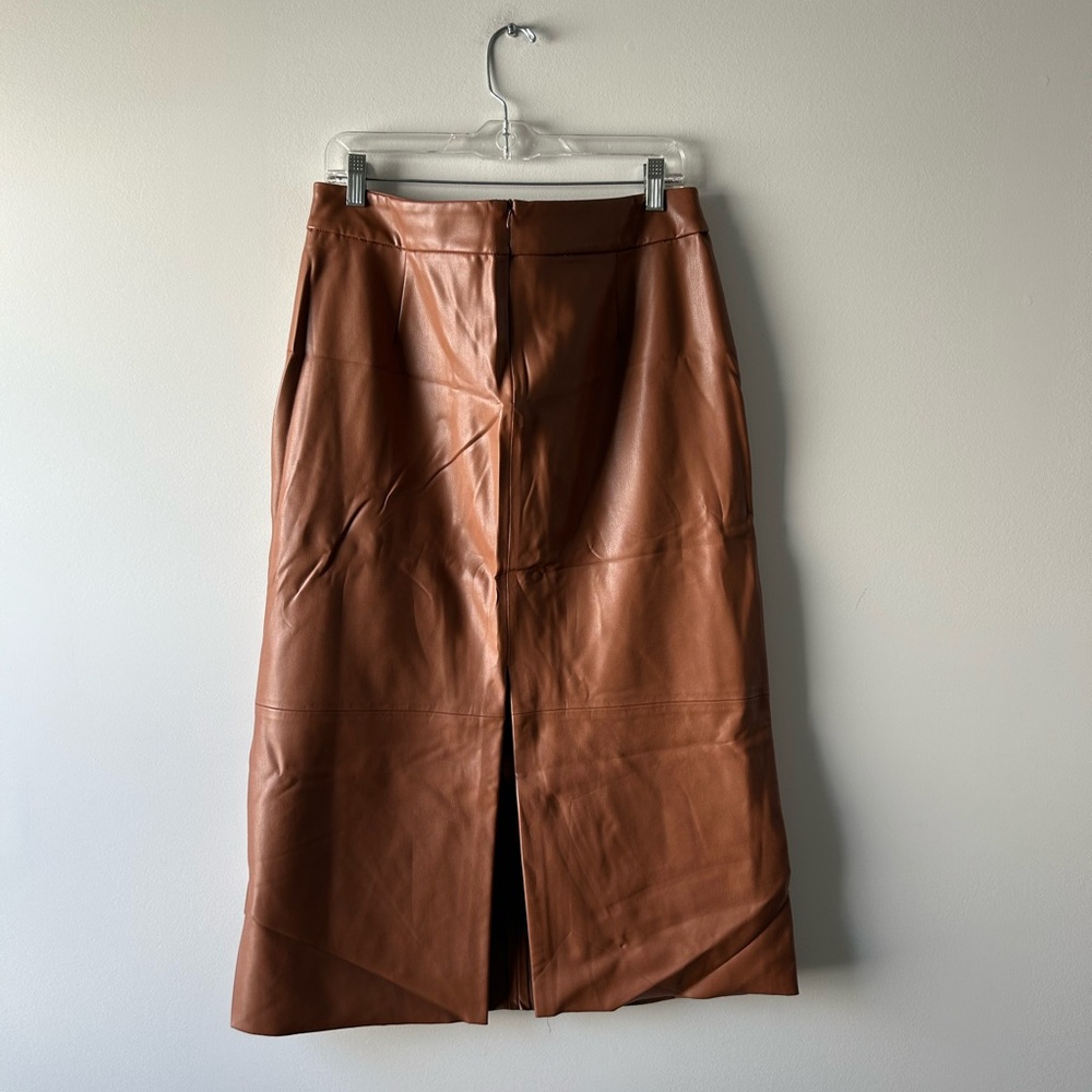 Zara brown faux leather skirt - Picture 3 of 4
